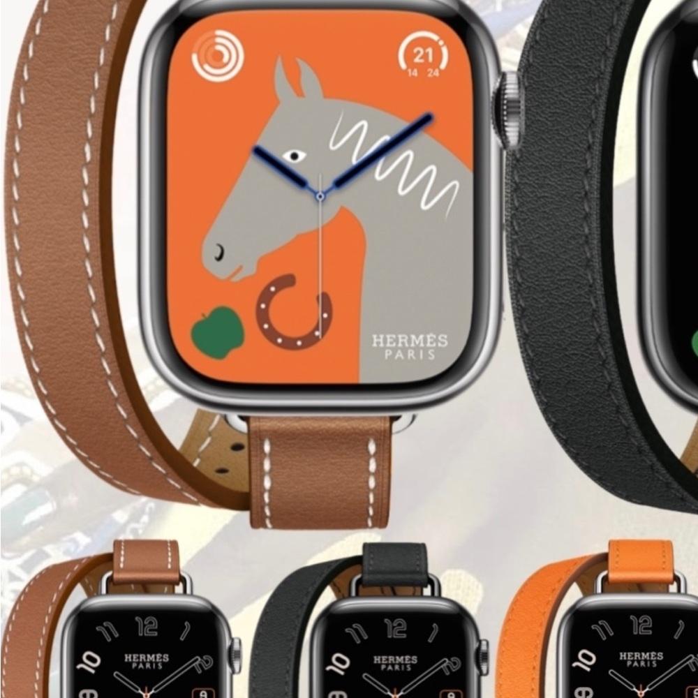 Gently used Hermes double Apple Watch strap